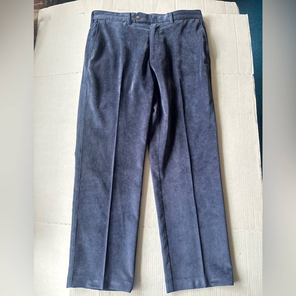 Peter Millar Nanoluxe Men's Navy Corduroy Straight Casual Pants‎ Size 34x30